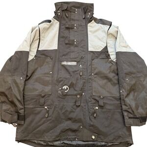 The North Face Steep Tech Scot Schmidt Jacket Mens L Black Gray Ski Snowboard